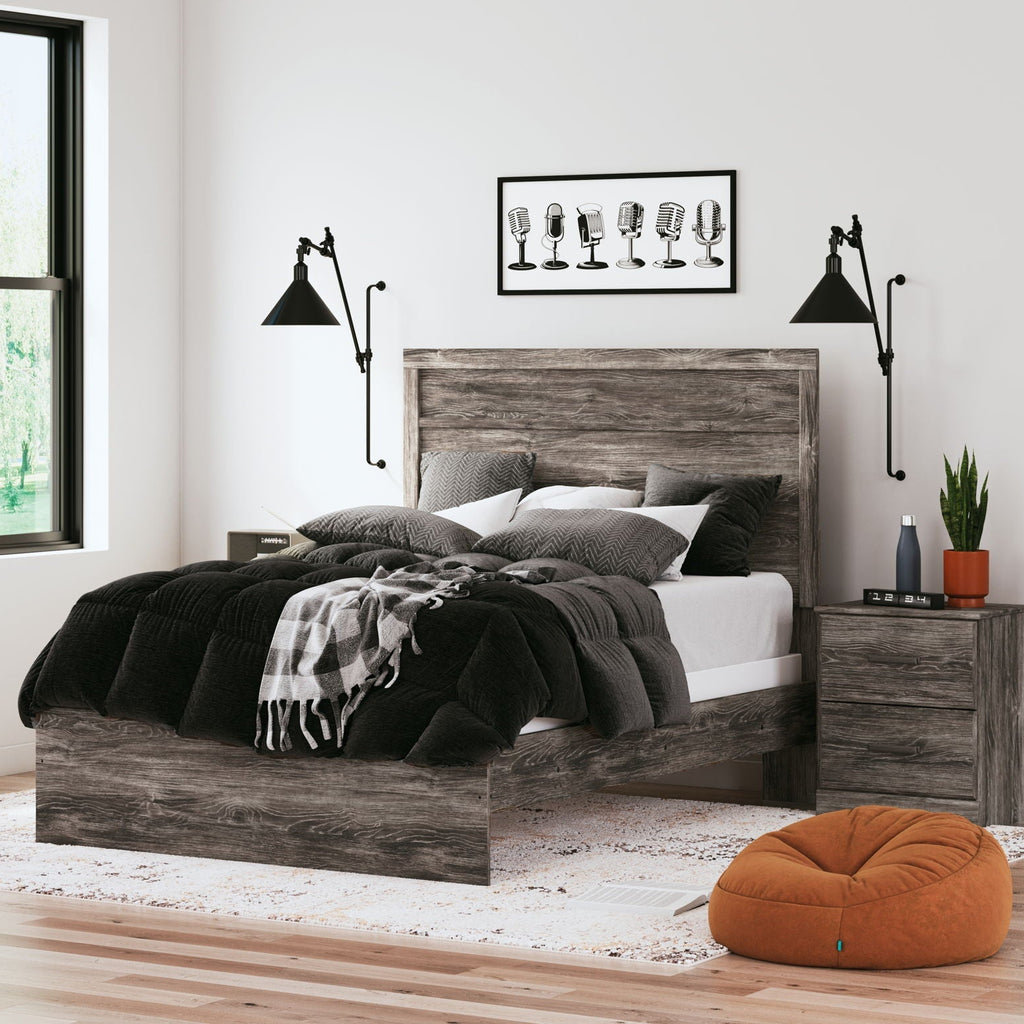 Complete Rustic Wood Gas‑Lift Storage Bed Set with Mattress & Mattress Cover