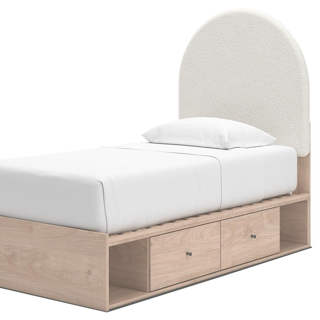 Full Upholstered Storage Bed Set with Mattress and Mattress Cover