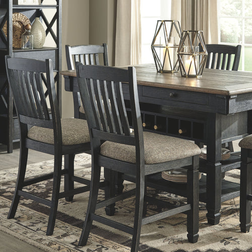 5-Piece Country-Style Bar Table and Chair Set with Storage Space