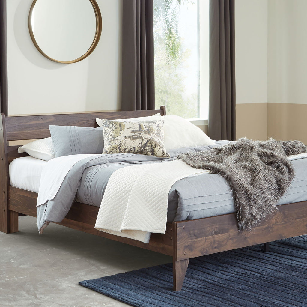Solid Wood Platform Bed Set with Mattress and Mattress Cover