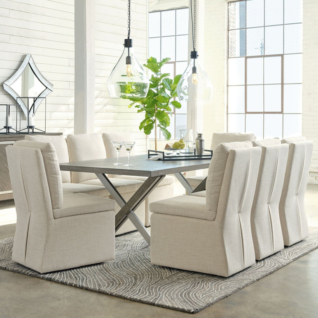 Natural Modern Limestone Effect Dining Table (160–200 cm)