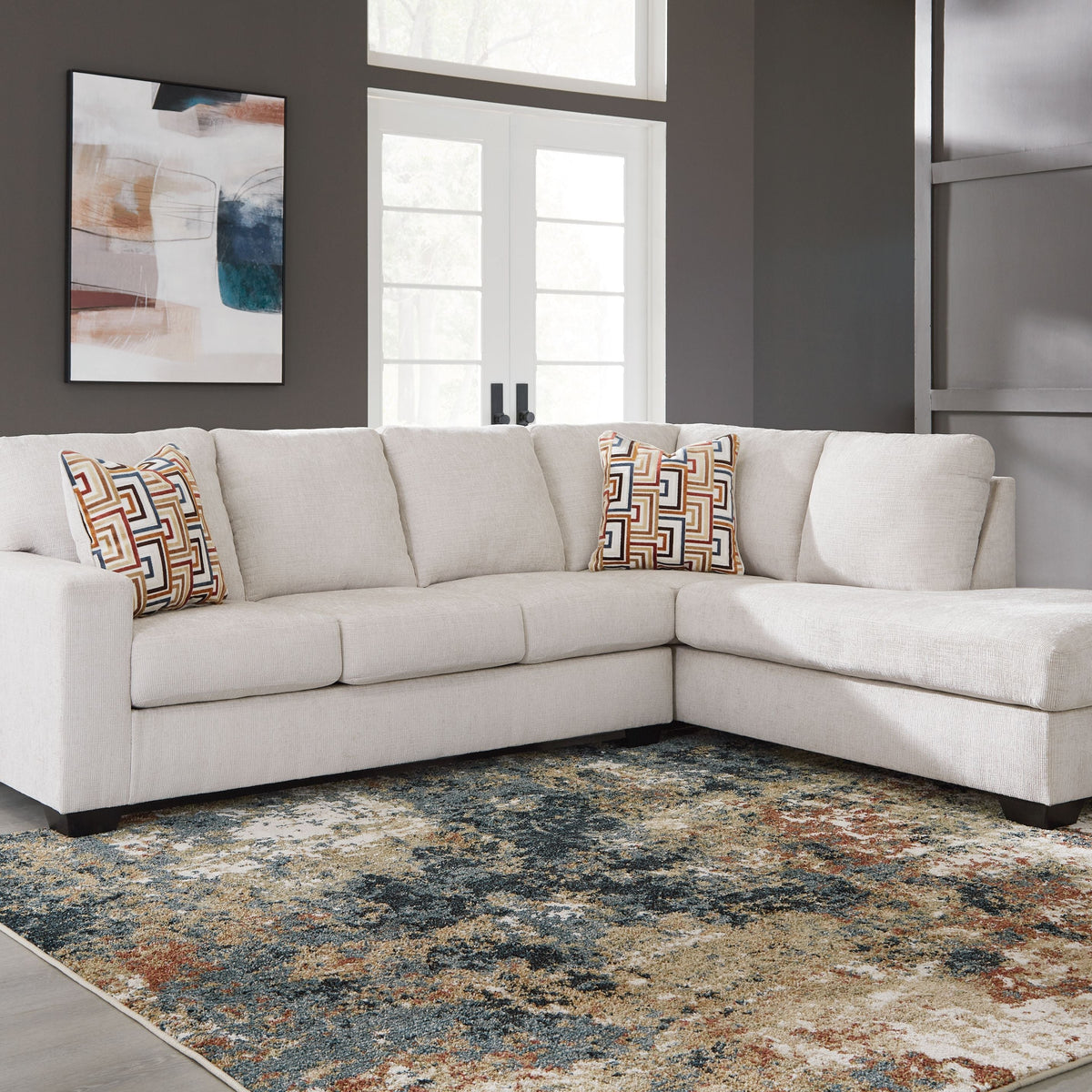 Beige Convertible L-Shaped Sectional Sofa