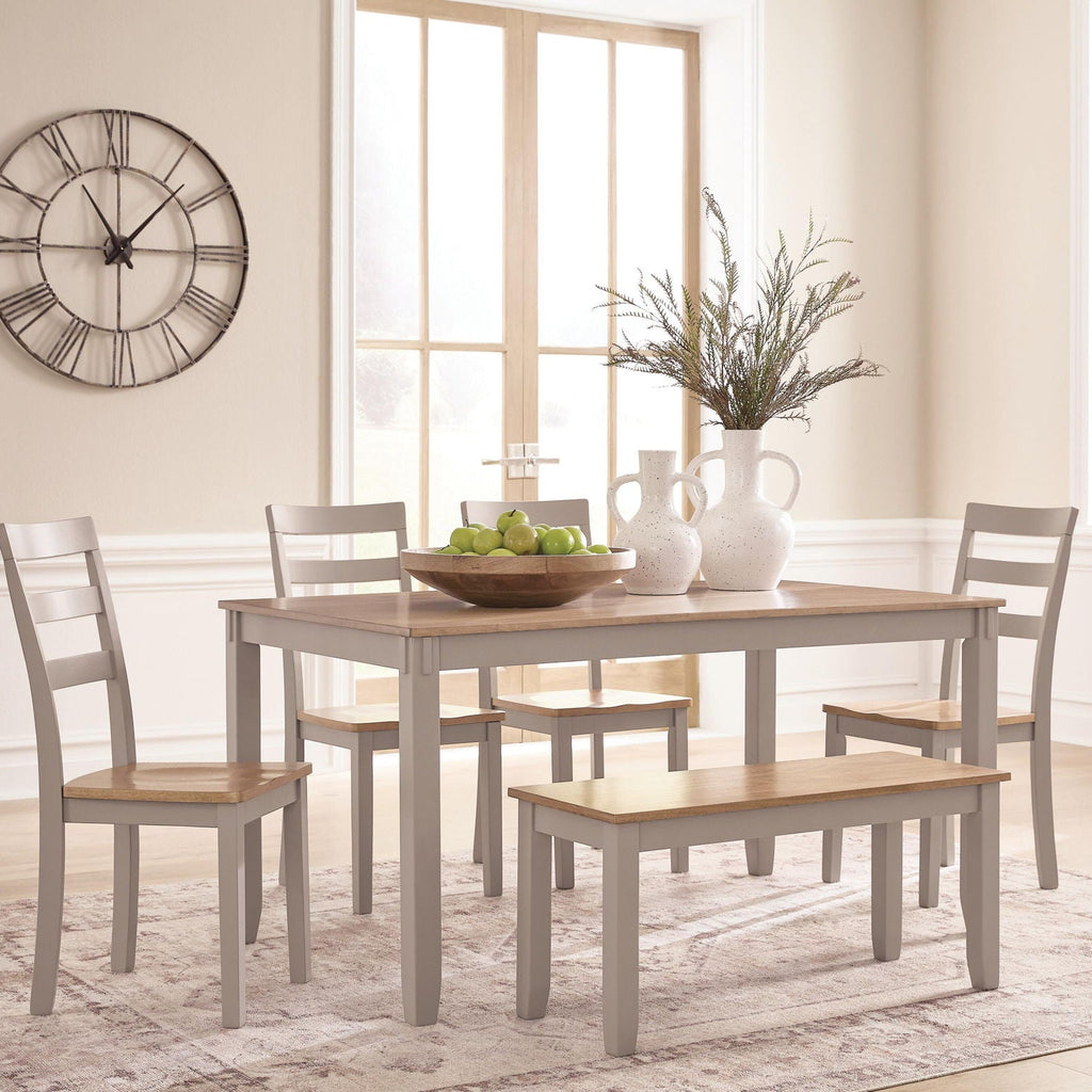 Farmhouse Style Solid Wood Dining Table and Chair Set