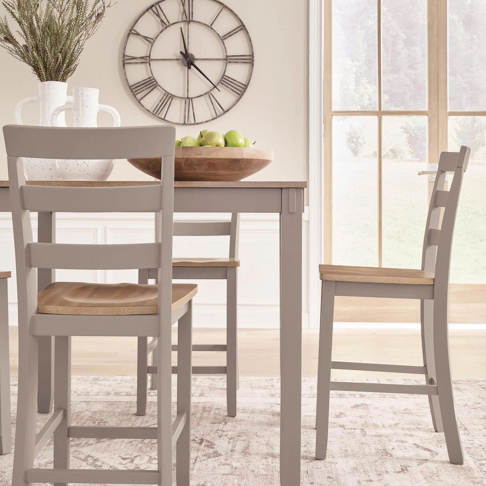 Farmhouse Style Solid Wood Dining Table and Chair Set