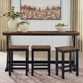 Rectangular High-Top Dining Table and Chair Set (4-Piece) – Brown/Black